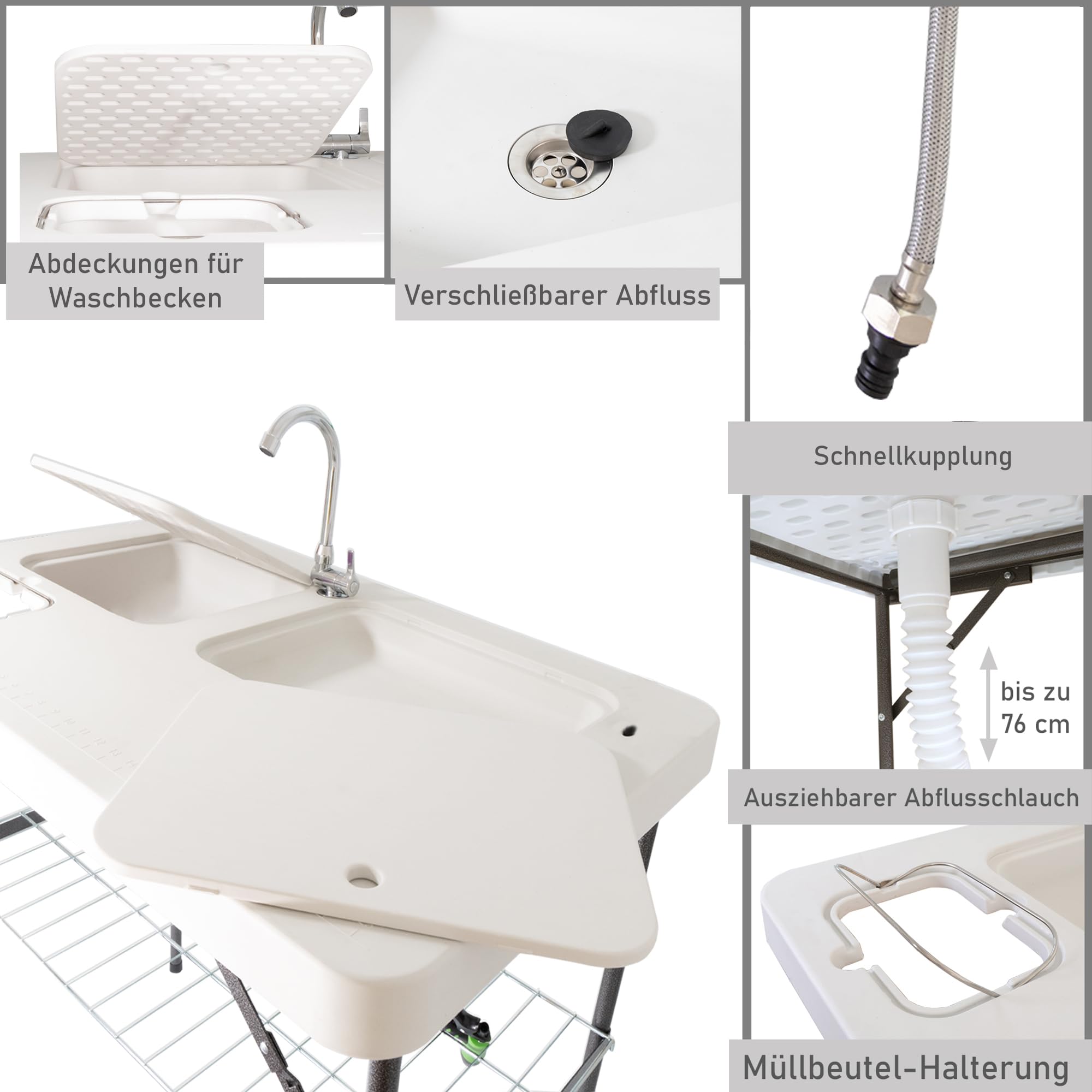 LEMODO klappbarer Filetiertisch mit Sprühdüse