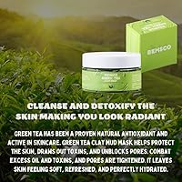 Vista 3 de Green Tea Clay Face Mask Skin Care - Deep Cleanse and Blackhead Remover, Purifying Skin with Original Matcha Clay Mask for Face, Detox Facial Masks