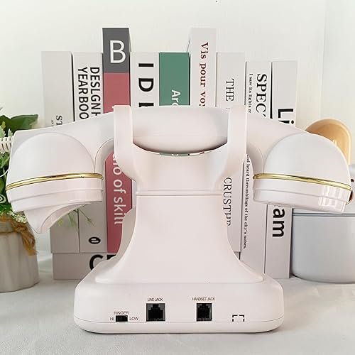 Miniatura 6 de Teléfono fijo vintage, teléfono retro con cable con botón y redireccionamiento, teléfono clásico para oficina en casa, escuela, hotel, escritorio