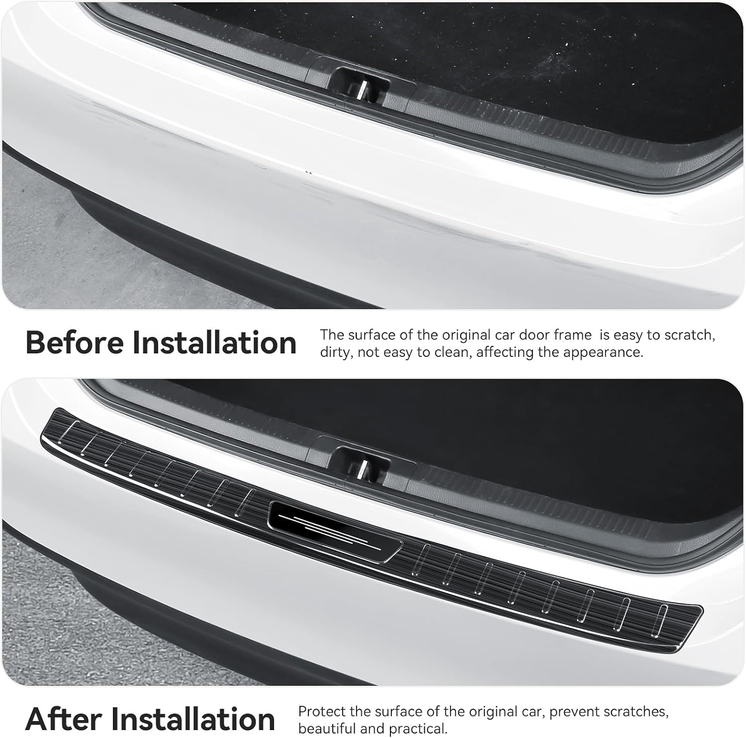 Exterior Rear Bumper Protector for Toyota Camry 2018-2024 2025 2026 (Include Hybrid) Accessories Stainless Steel Rear Bumper Guard Trunk Sill Protector (Black Brushed)