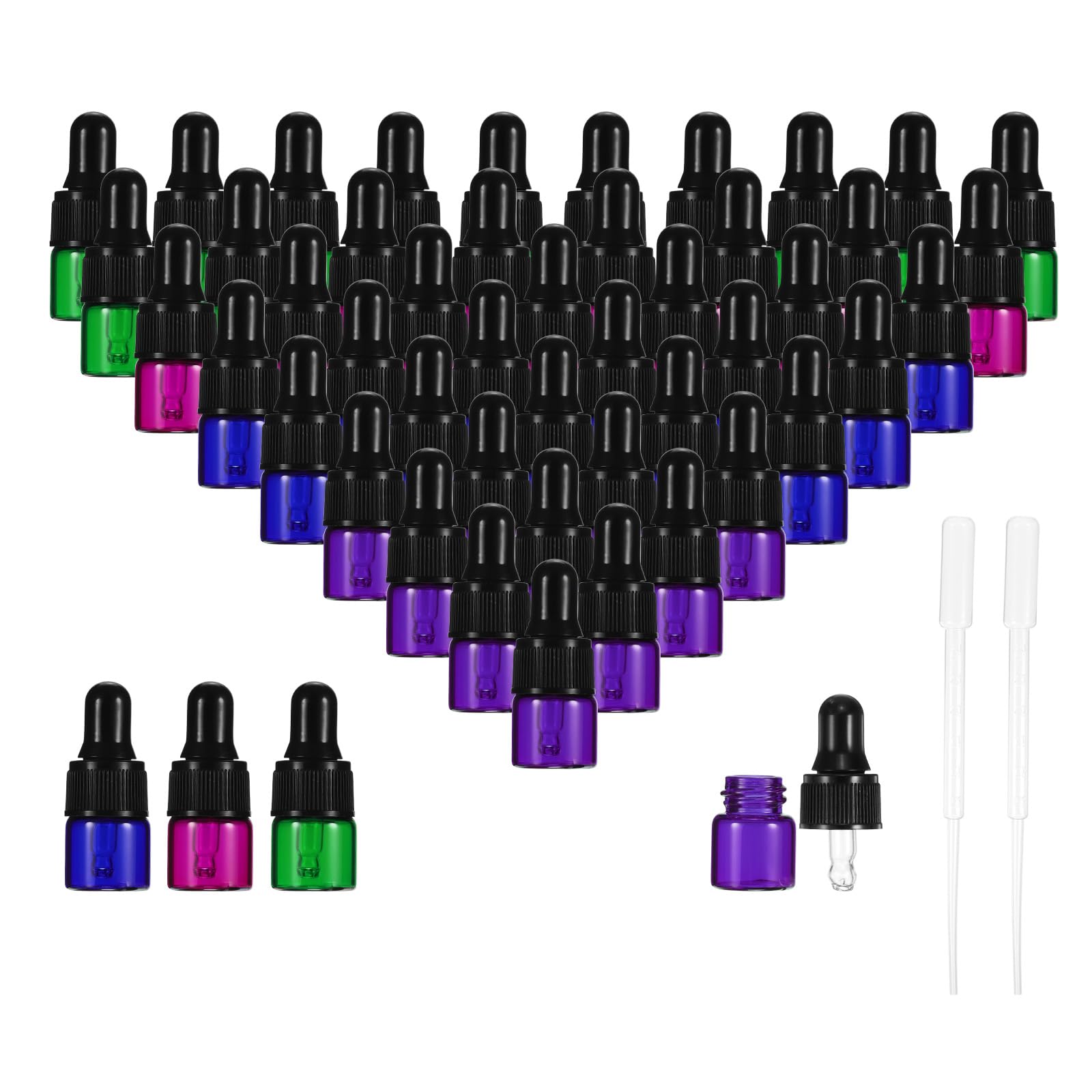 PATIKIL 60Pezzi Flacone Con Contagocce In Vetro Da 1ml Contenitori 4