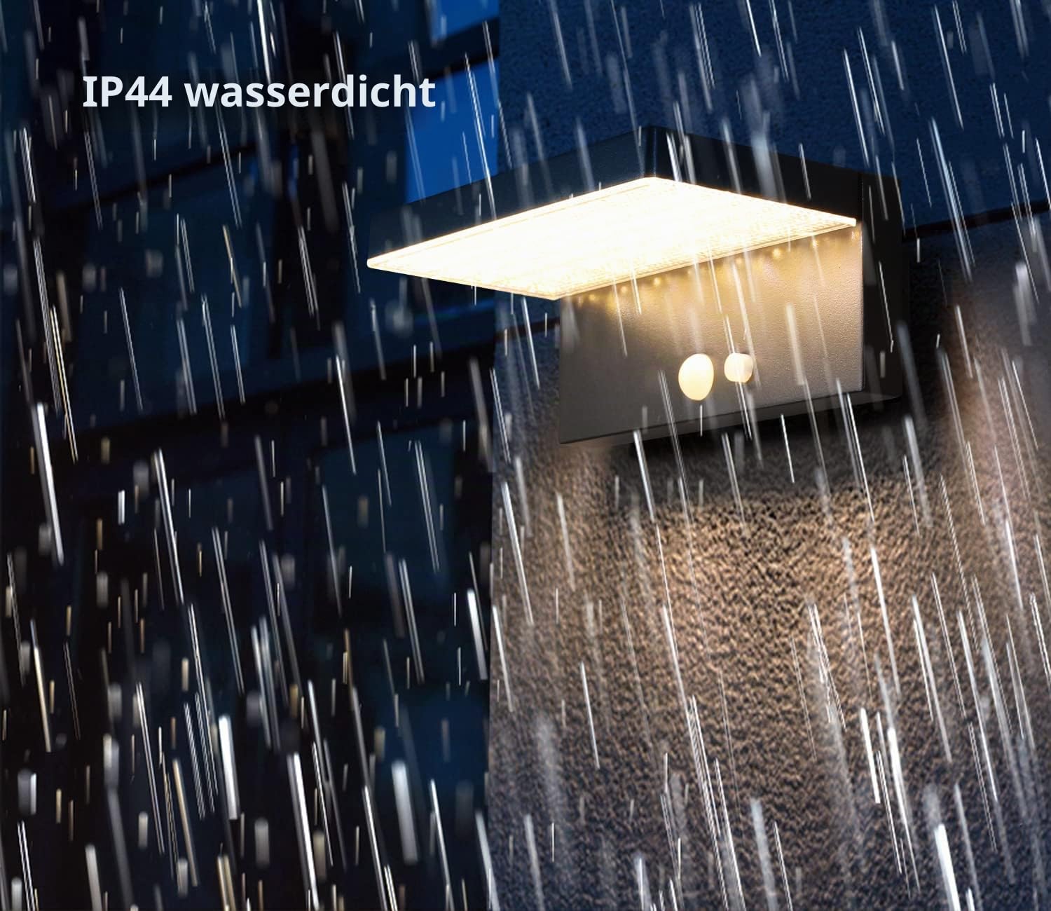 DAWALIGHT Solarlampen für Außen mit Bewegungsmelder 3 Modi IP44 Wasserdichte Außenlampe Solar Wand Solarleuchten für Garten Hof Stufen Haustüren Rasen Haus Garage, Aluminium, Schwarz