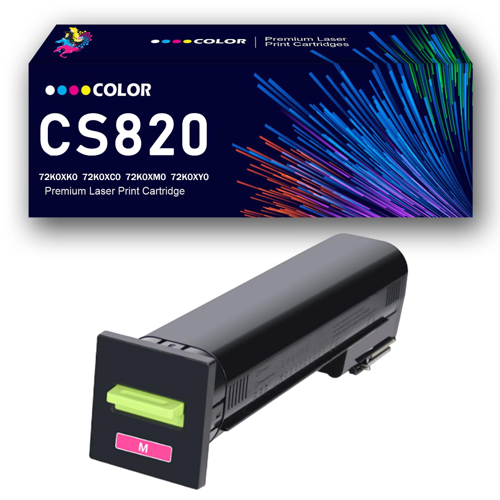 Zestaw wkładów z tonerem CS820 o dużej pojemności, zamiennik dla drukarek wielofunkcyjnych Lexmark CS820de CS820dte CS820dtfe CX820de CX820dtfe CX825de CX825dte CX825dtfe CX860de,Magenta-Large Yield