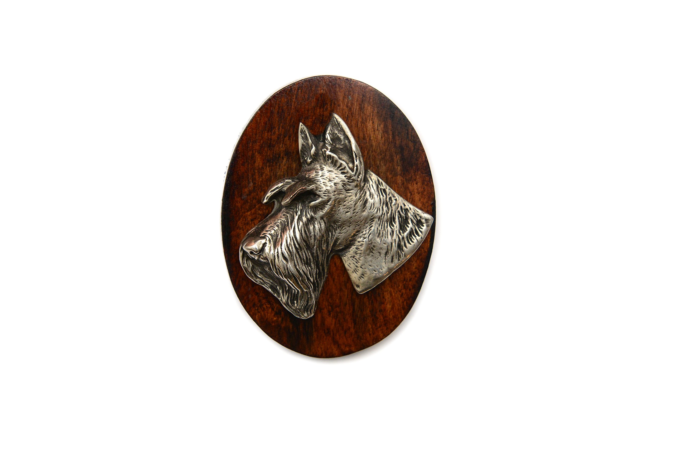 Art-Dog Dog Show Ring Clip Number Holder - Brooch with Clip Dog Show Exhibit Number Holder - Handmade Dog Show Accessory – Dog Tag Clip 7x5cm – Scotisch Terrier I — image 1