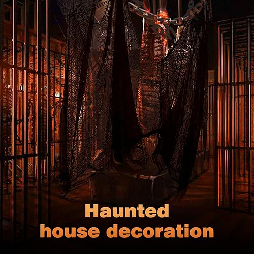 Miniatura 2 de 6 piezas de tela espeluznante de Halloween, tela espeluznante de 30 x 72 pulgadas, gasa espeluznante, tela espeluznante de Halloween, tela