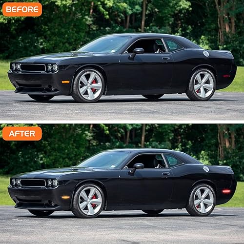 Miniatura 3 de Lentes ahumadas ámbar rojo LED luces de marcador lateral para Dodge Challenger 2008 2009 2010 2011 2012 2013 2014, Challenger delantero trasero