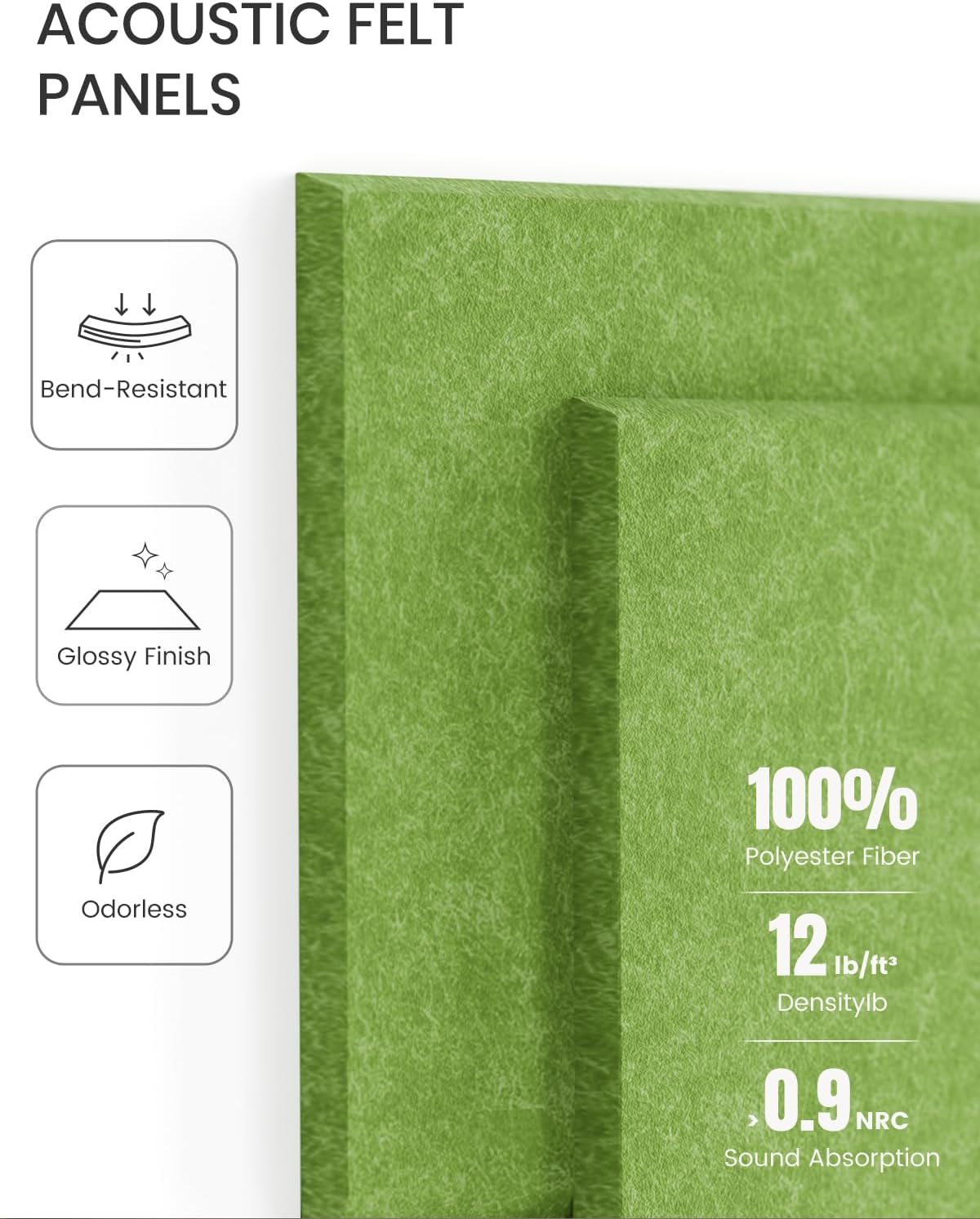 Fluxynara Large Felt Bulletin Board 36" x 24"Cork Board Alternative-6 Pack with 40 Safe Removable Adhesive Tabs, Cork Boards for Walls Cork Board for Home Office Classroom Pin Board-Kelly Green