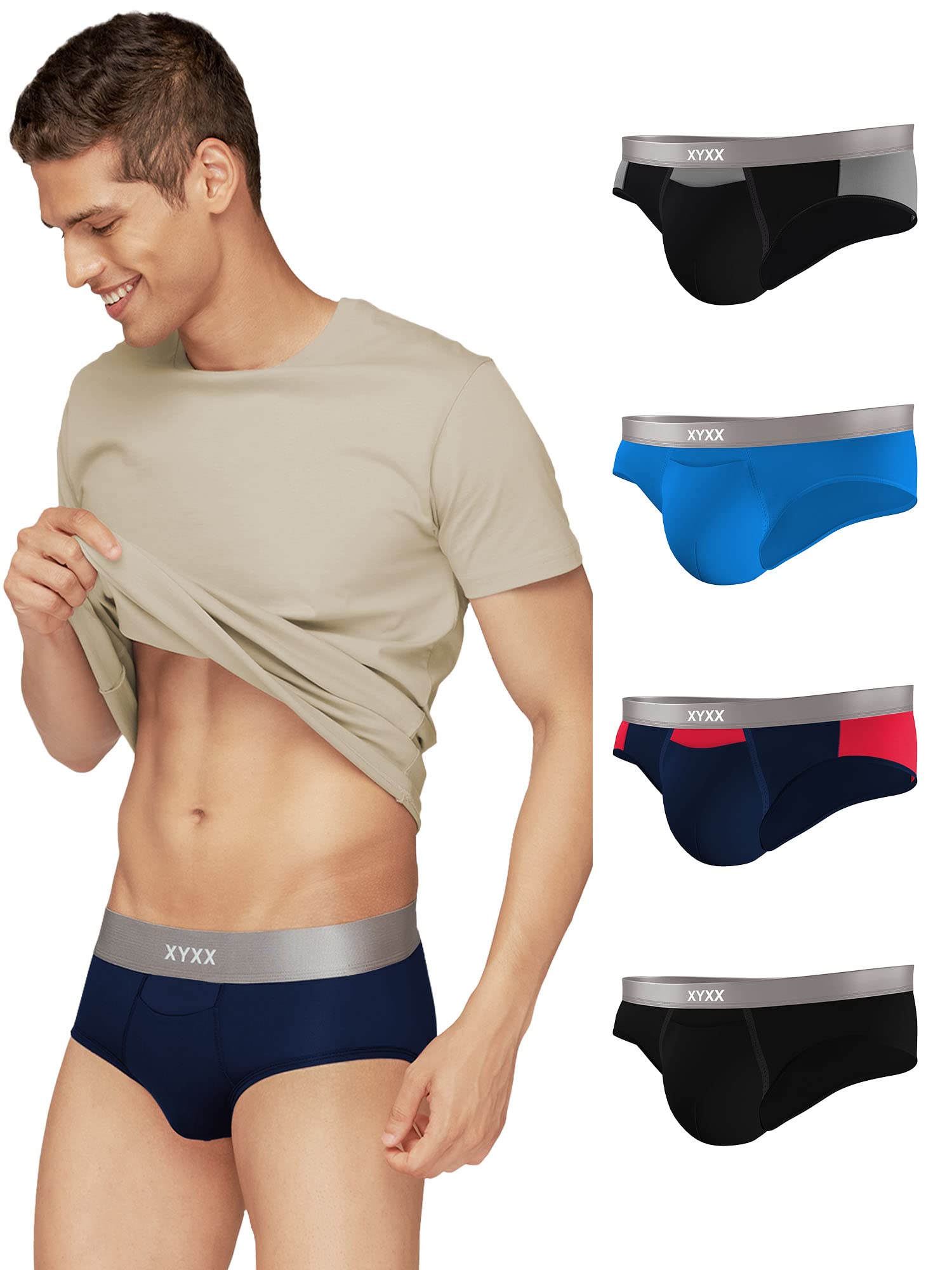 xyxx Men's Underwear Illuminati IntelliSoft Antimicrobial Micro Modal Brief Pack of 5-picture-18