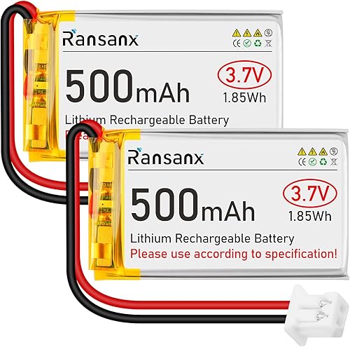 Batería Lipo de 3.7 V 500 mAh 403048 Batería recargable de polímero de litio con conector micro JST 2.0 Circuito de protección integrado para