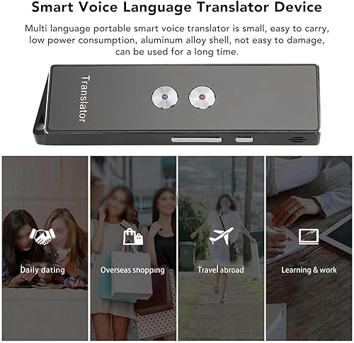 Miniatura 5 de Dispositivo de traductor portátil, traductor de bolsillo inteligente en tiempo real, 74 idiomas, 70 acentos compatibles, traductor bidireccional de