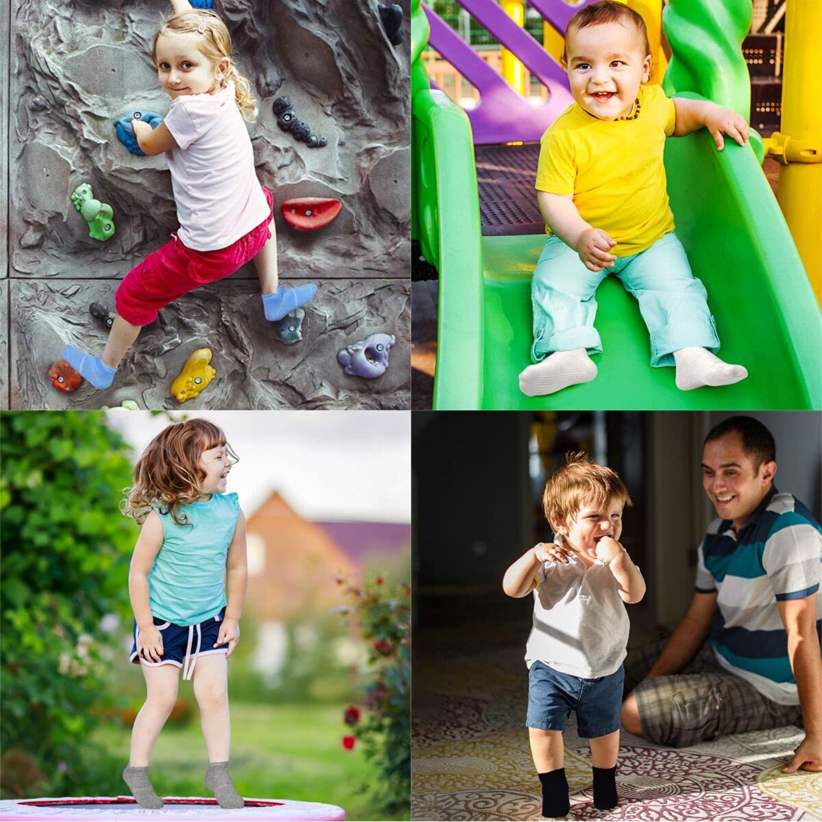 HYCLES Calzini Antiscivolo Bambino Estive 1-7 Anni - Calzini Corti Bambino Bambina Calze Neonato 0-3-6-9 Mesi