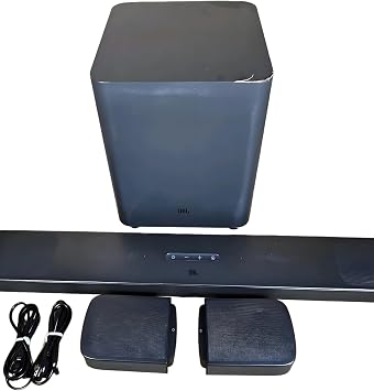 JBL Bar 9.1 Channel 3D Surround Sound Soundbar with Wireless Detachable Rear Speakers - 5.1.4-Channel, Bluetooth, AirPlay 2, Chromecast, 820W, USB, HDMI, Bar 9.1, Black