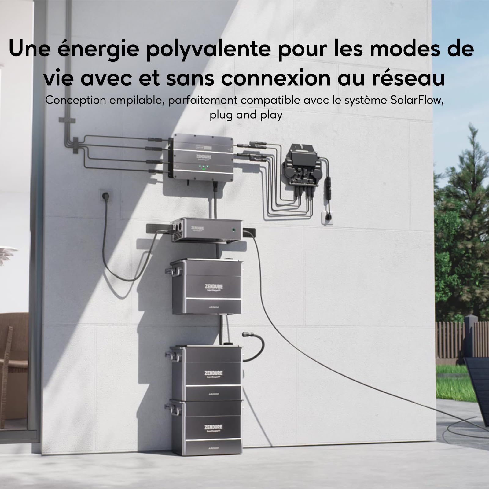 Zendure SolarFlow Ace 1500 AVCE AB2000L Batterie 1920 Wh, Entrée AC 900W, Entrée Solaire 400W, Jusqu'à 1200W Sortie AC, UPS 20ms, Idéal pour Urgences, Camping, Utilisation Extérieure, etc.