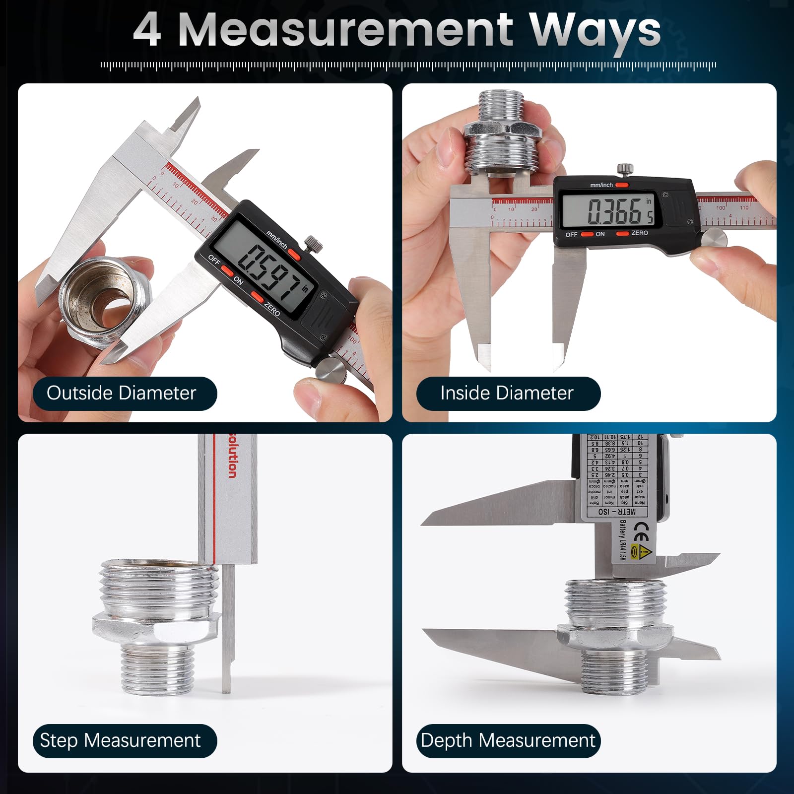 Housolution Digital Caliper - 12 Inch, Auto-Off -4