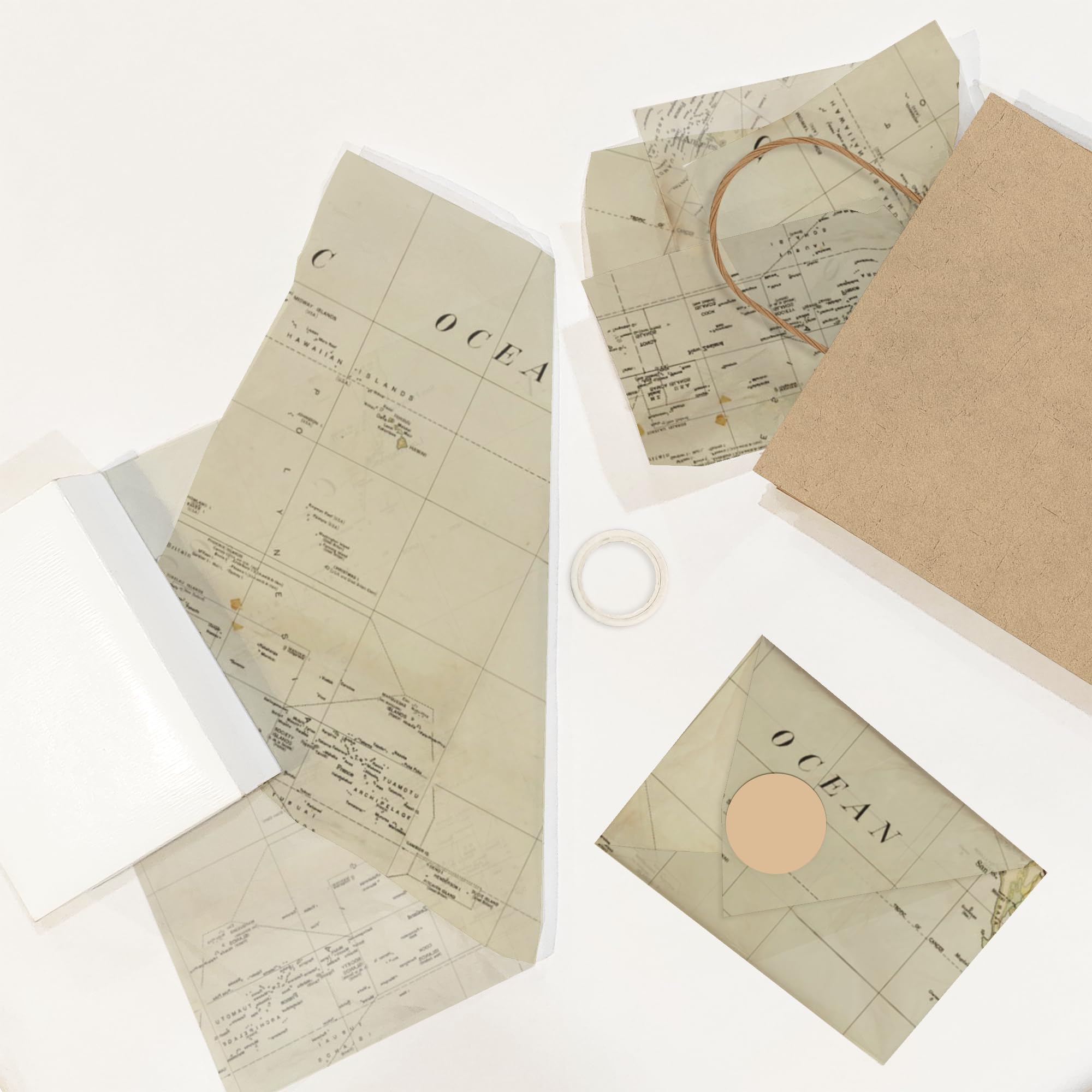 Papier z nadrukiem mapy - bibułka do torebek prezentowych - papier do pakowania prezentów - papier do pakowania prezentów - bibułka podróżna - bibułka vintage | 24 arkusze 50 cm x 76 cm
