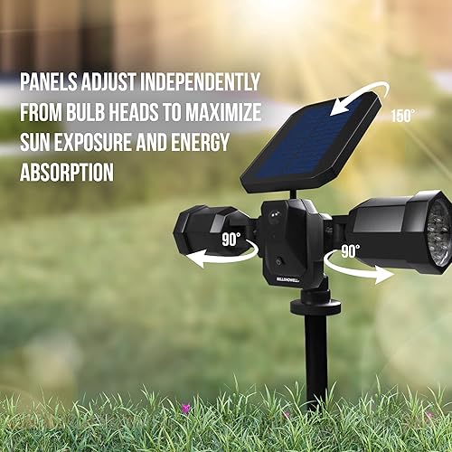 Miniatura 2 de Bell+Howell Luces solares Bionic Spotlight Duo Deluxe: iluminación exterior sin esfuerzo, sensor de movimiento, LED súper brillantes, luces de