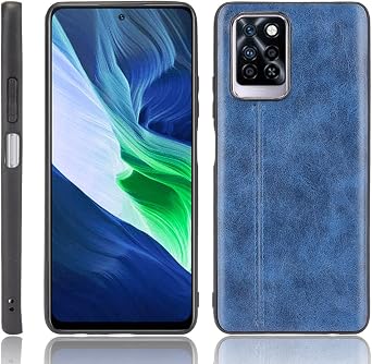 Case Compatible with Infinix Note 10 Pro X695,Compatible with Infinix Note 10 Pro NFC X695C [PU Leather Texture][PU+PC+TPU] 3 in 1 Camera Protection Cover Blue