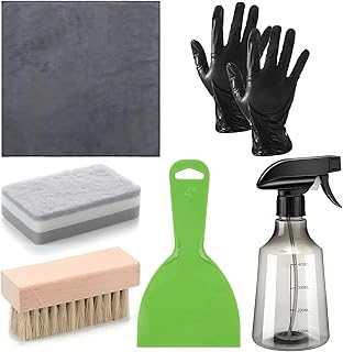 Grave Cleaning Kit - Care Tools, Stone Brush, Protective Cloth Gloves | Complete Maintenance Set for Cemetery Monument Preservation Churchyard Historical Site Outdoor Memorial Care use
