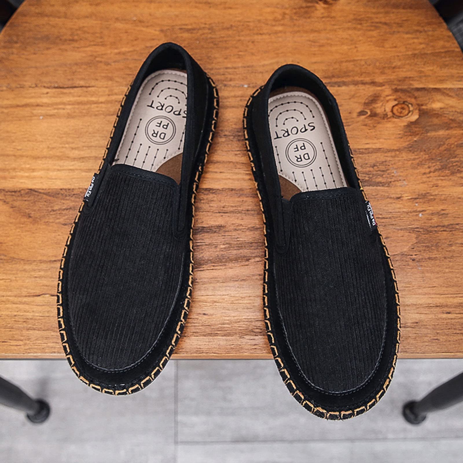 Alpargatas para hombre, zapatillas clásicas, cómodas mocasines, deslizantes para caminar, zapatos planos, sin cordones, zapatos informales transpirables, zapatos de tela hechos a mano