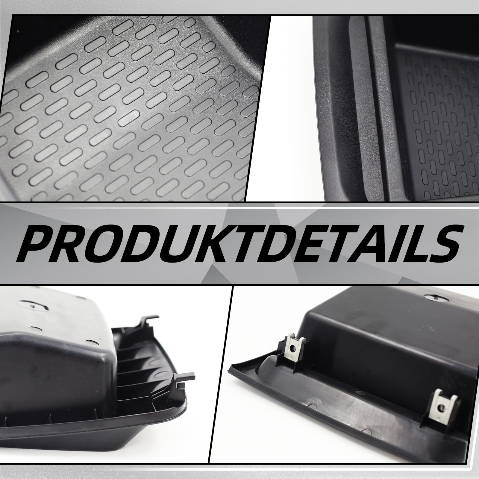 Auto-Armaturenbrett-Aufbewahrungsbox, passend für Fiat Ducato, Peugeot Boxer, Citroen Relay (2014+), schwarzes ABS-Material, rutschfestes Design 6472115AG，735699812