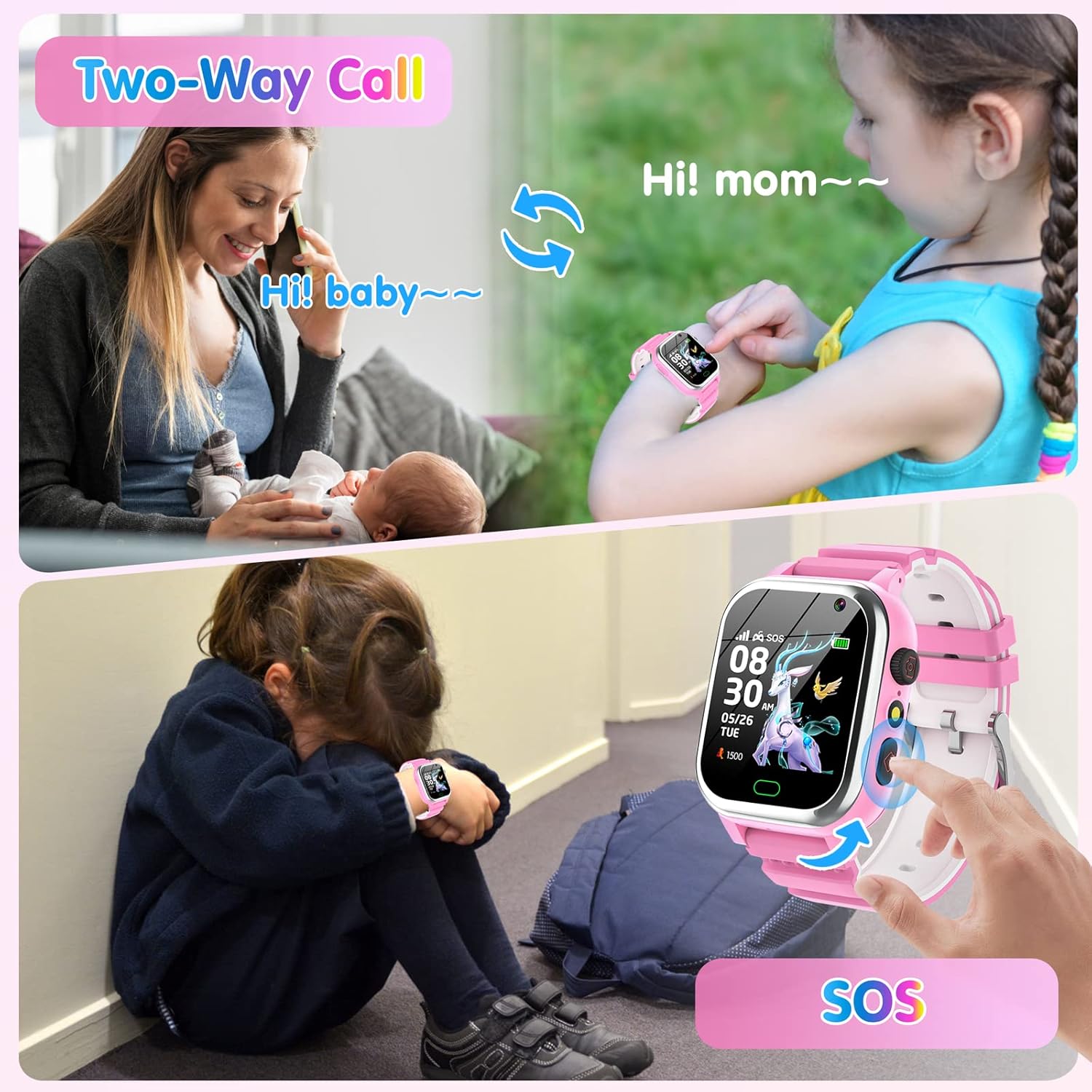 QIASZHF Smartwatch per Bambini con 26 Giochi, Musica Orologio Telefono per Ragazzo e Ragazza, Contapassi Calorie, Fotocamera, Video, Sveglia, SOS, Torcia, Orologio Digitale Bambino 2-13 Anni Regalo QIASZHF Smartwatch per Bambini con 26 Giochi, Musica Orologio Telefono per Ragazzo e Ragazza, Contapassi Calorie, Fotocamera, Video, Sveglia, SOS, Torcia, Orologio Digitale Bambino 2-13 Anni Regalo