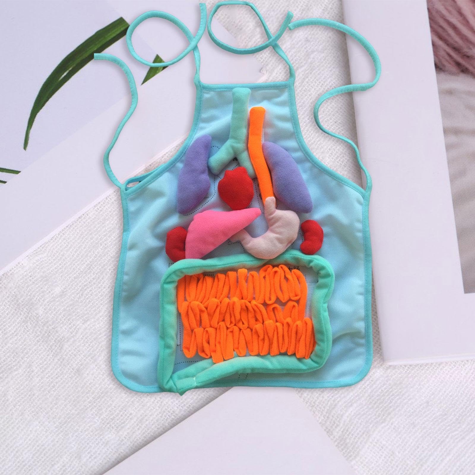 Sharplace Grembiule 3D con Organi per Bambini, Grembiule Didattico Tridimensionale del Corpo Umano, Modello di Organi Interni, per Scuola E Asilo Nido, Blu
