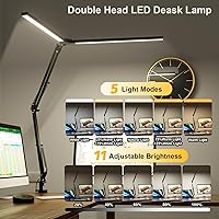 Vista 5 de SKYLEO Led Desk Lamp for Home Office - 2400LM Ultra Bright Desk Light -Eye Caring Desk Lamp with Clamp - Adjustable Office Lamp with Remote Control