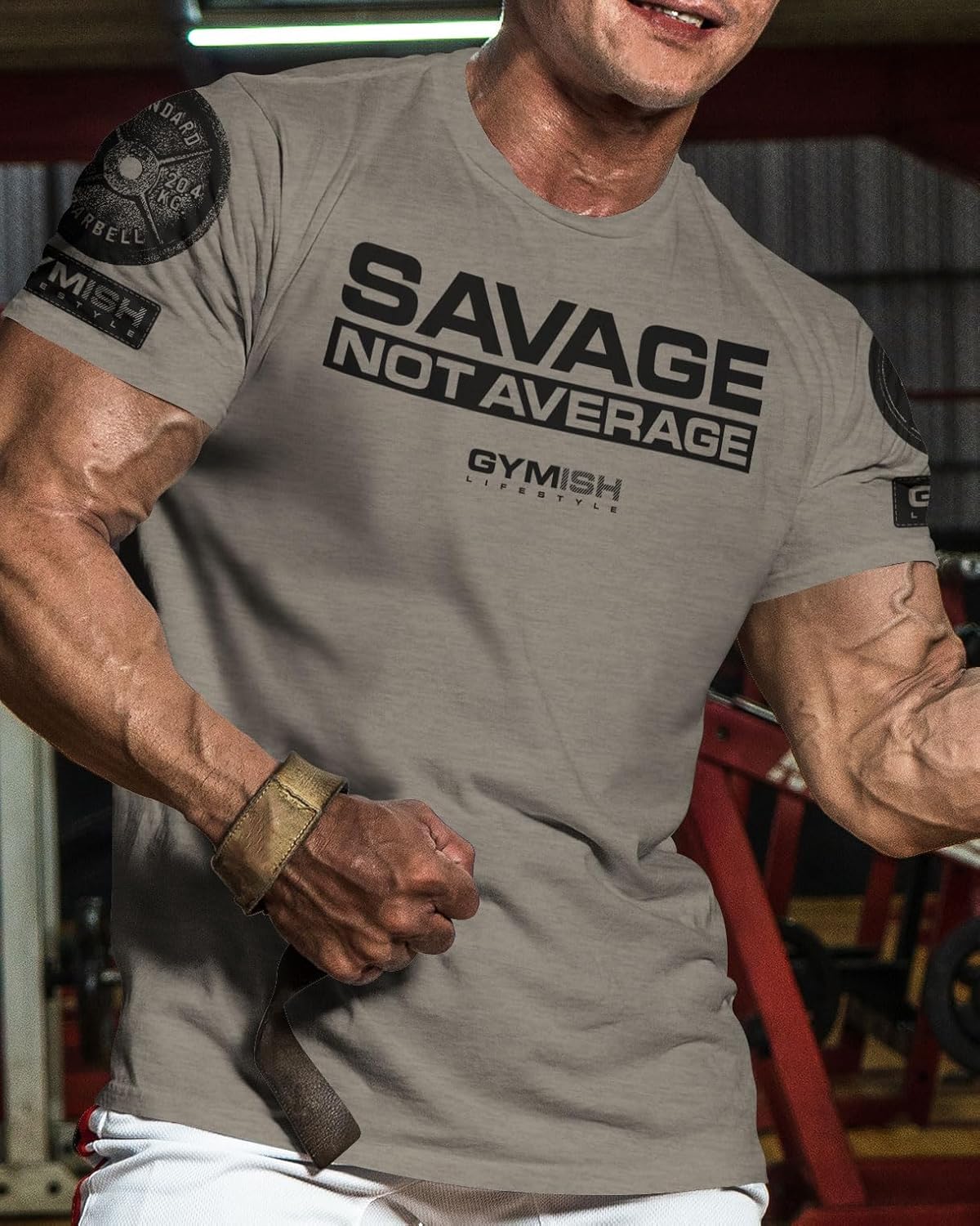Savage Not Average Gym Workout Motivational Weightlifting Mens T-Shirt