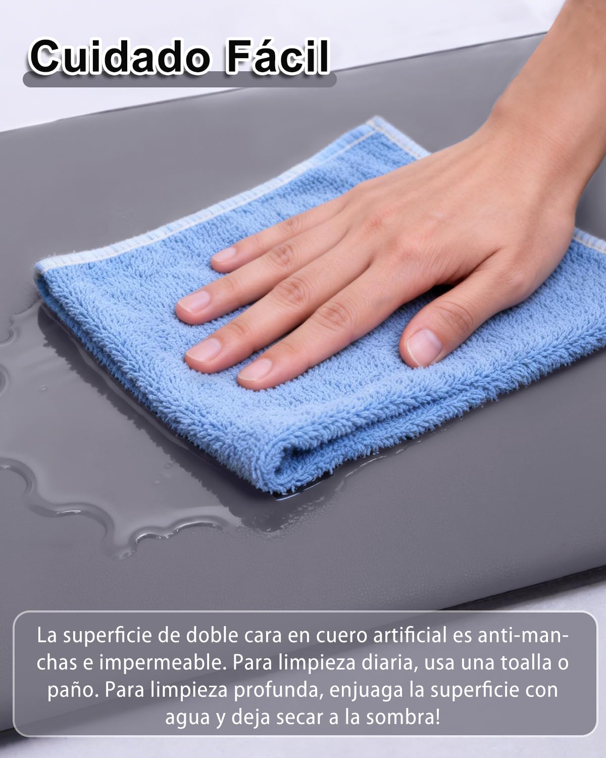 Cama Perro Verano Mediano Impermeable-90x57cm,Alfombra para Perros en Cuero Artificial,Colchón Lavable & Fácil de Limpiar,Exterior Portátil & Compacto Tapete Perro,Interior & Viaje,Gris