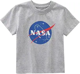 Camiseta infantil com logotipo da NASA Meatball Space Shuttle Rocket Science Geek, Melange Grey 1, 6 Years