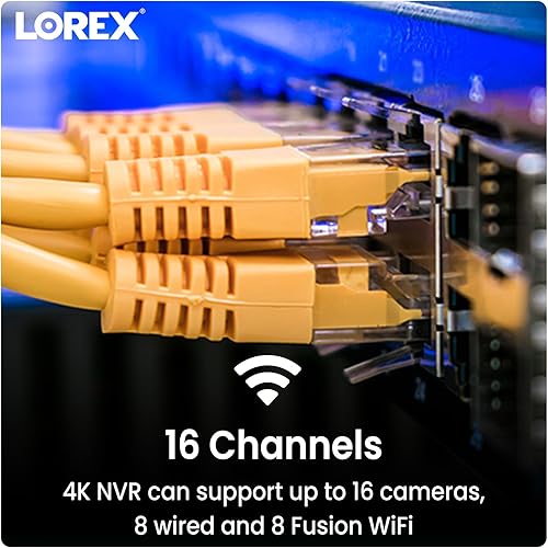 Miniatura 5 de Lorex Cámara de seguridad Fusion 4K de 16 canales (8 con cable y 8 fusión) Grabadora IP NVR (solo grabadora N847)