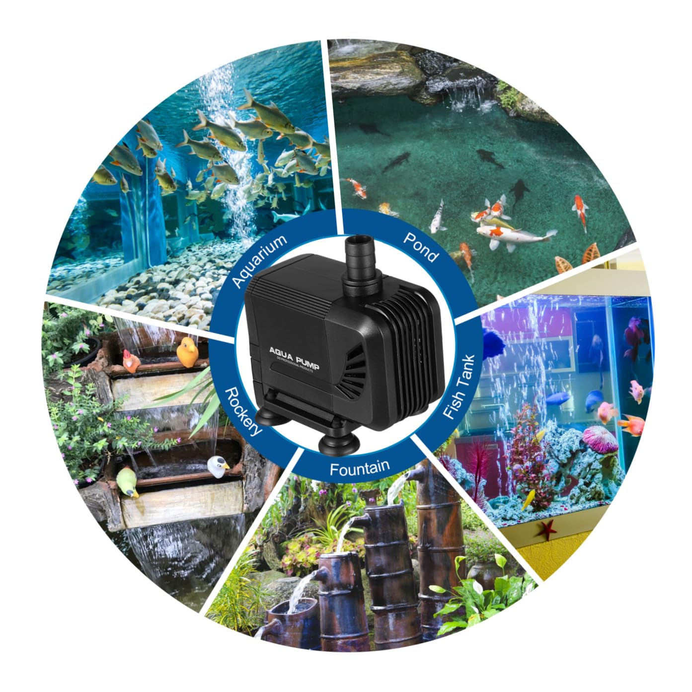 Toddmomy 3piezas Bomba Submersible Para Acuarios h Silenciosa Para Peceras y Fuentes Fácil Instalación Con Ventosas Filtro De Agua y Potente
