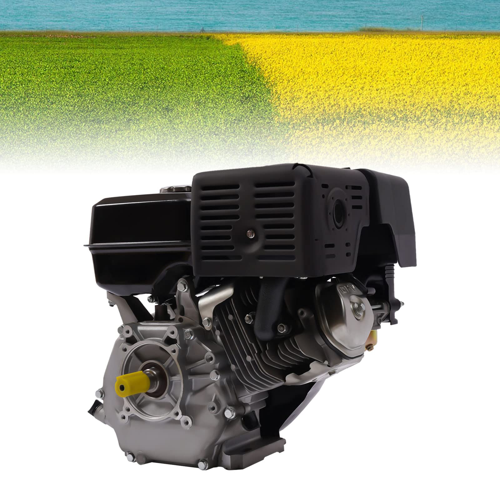 Motor de gasolina de 15 CV, Go Kart con motor de gasolina de 4 tiempos, divisor de registro de gasolina, motor de gasolina de 15 CV, motor negro, refrigerado por aire