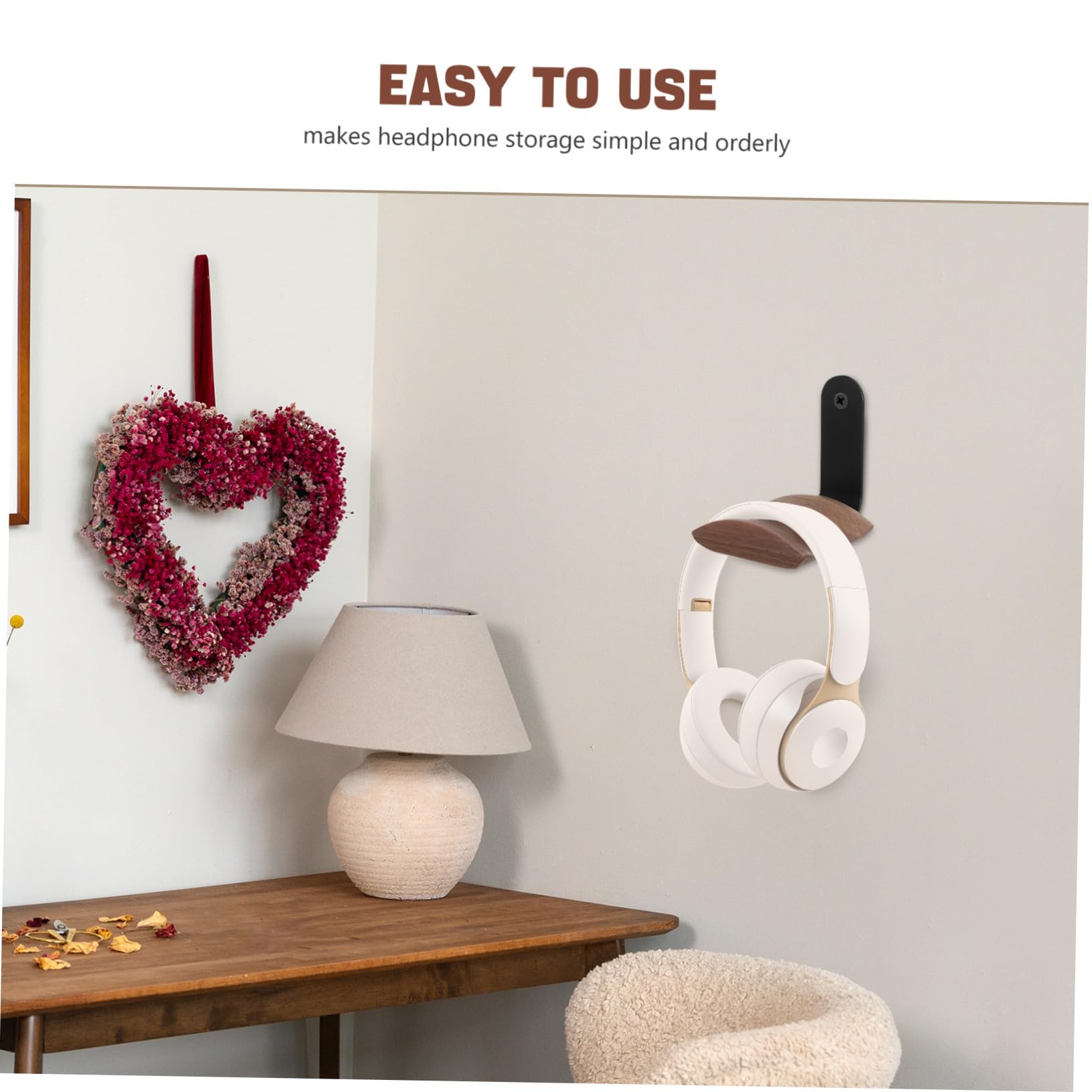 Gatuida Soporte De Pared para Auriculares De Madera Gancho para Auriculares para Oficina para Espacios Organizados