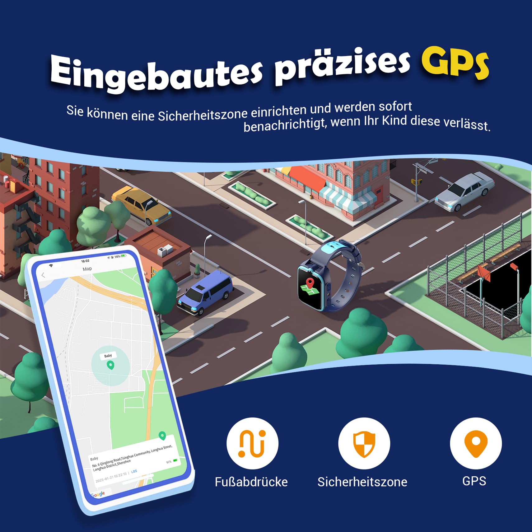 Blackview Smartwatch Kinder, GPS, Kann SIM-Karte einstecken, Uhr mit 4G Videoanrufe, SOS Notruf, Telefonanruf, Sprachchat, SMS, Schulmodus, Schrittzähler, Kinderuhr für Junge und Mädchen