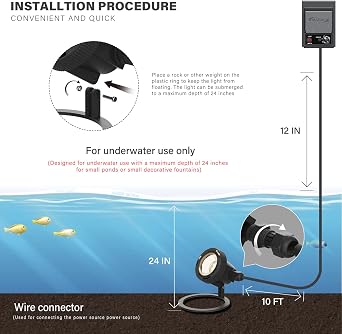 Malibu Submersible LED Pond Light Low Voltage Landscape Lighting Underwater Flood Light Outdoor Landscape Water Garden Lights for Swimming Pool, Fountain, Pond, Rockery 8401-3501-01, Black
