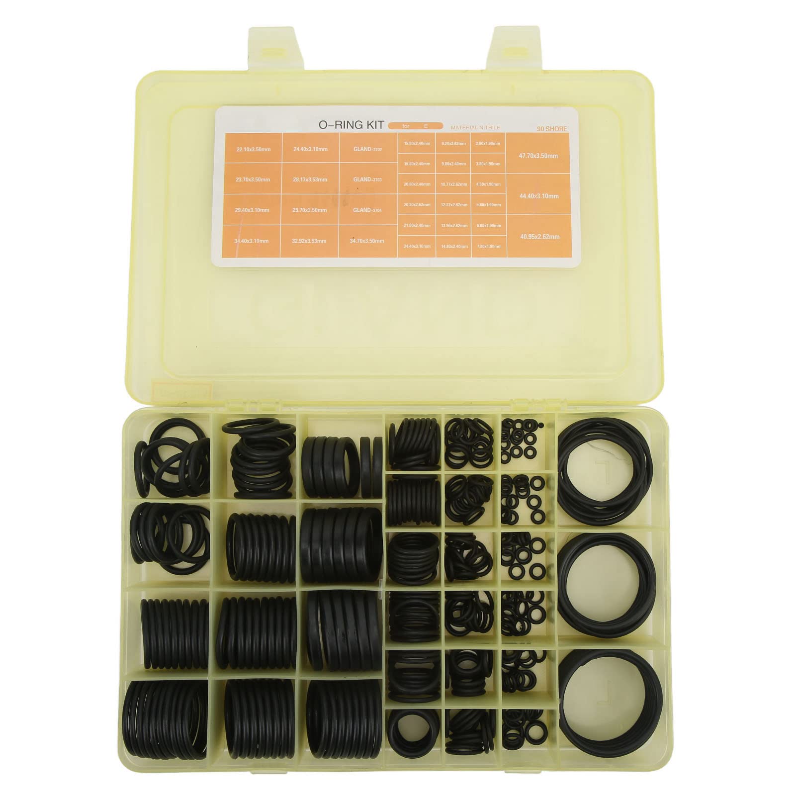 Automotive AC O Rings Kit,Kit de juntas tóricas universales,396 piezas Kit de juntas tóricas universales Gland 3702 AC Surtido Juego de juntas tóricas de goma para