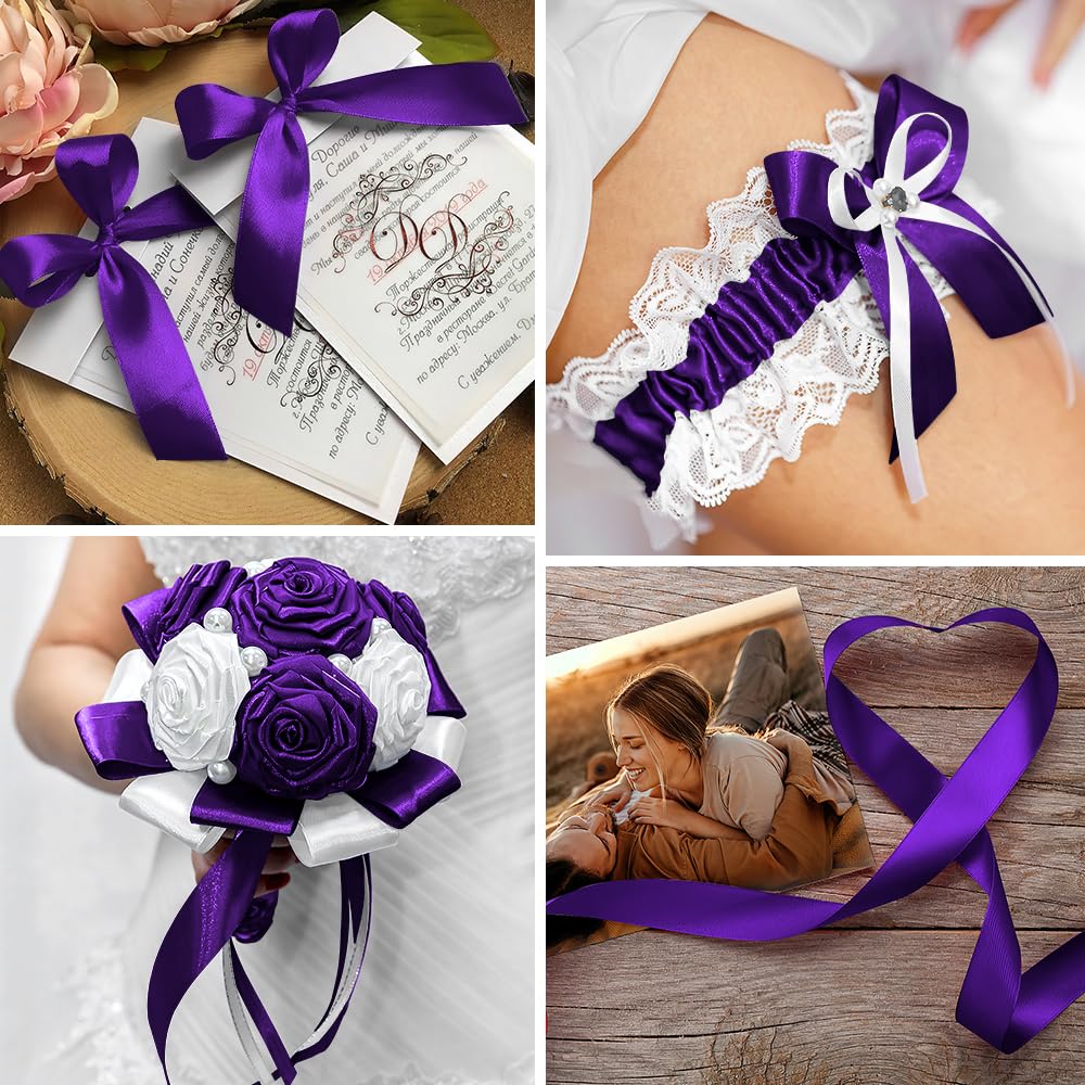 Purple Ribbon Happy Birthday Ribbon - 1 Inch Wide, 25 Yards For Bouquets & Cakes - View #4