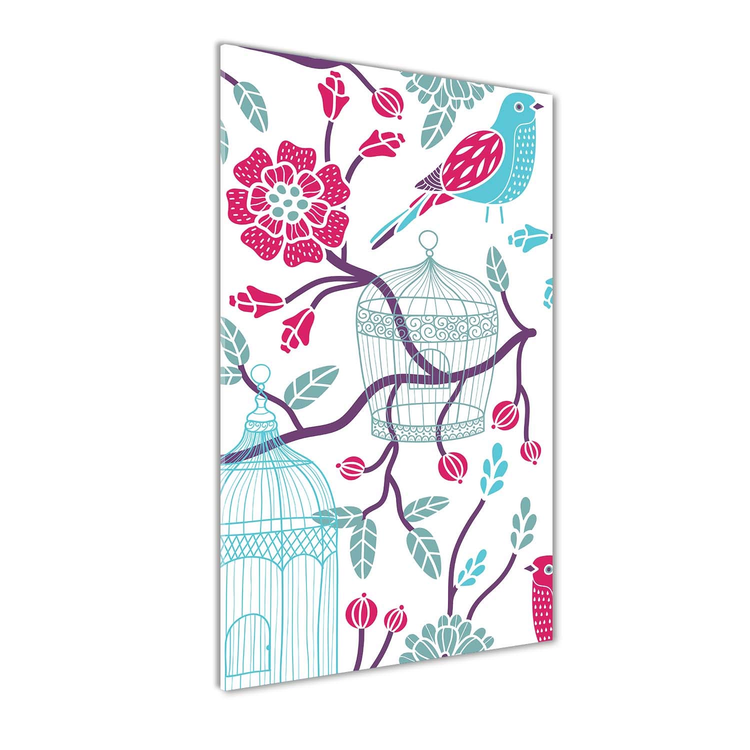Tableau en verre trempé 70x140cm haut de gamme motif cages à oiseaux