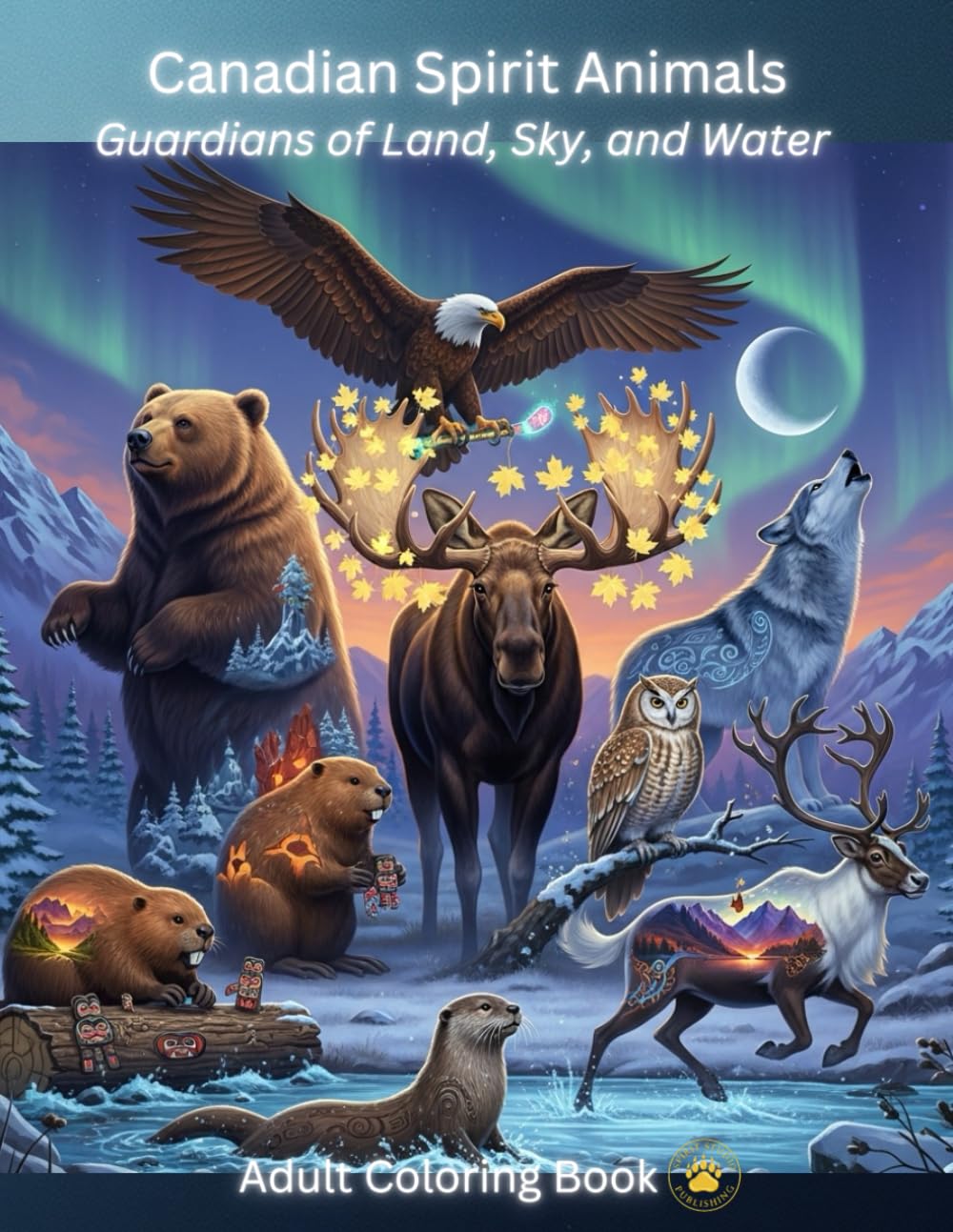Canadian Spirit Animals: Guardians of Land, Sky, and Water (Adult Spirit Animals Coloring Book Series)