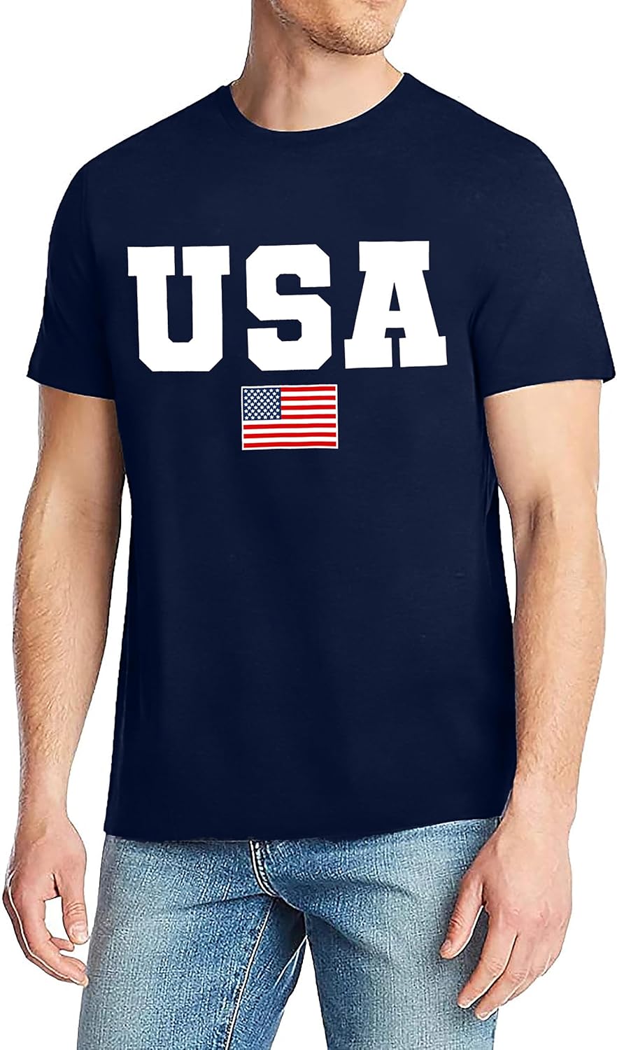 American Flag Shirts Men: USA T Shirt 4th of July Shirt Patriotic Tops Casual Short Sleeve T-Shirts - Image 2