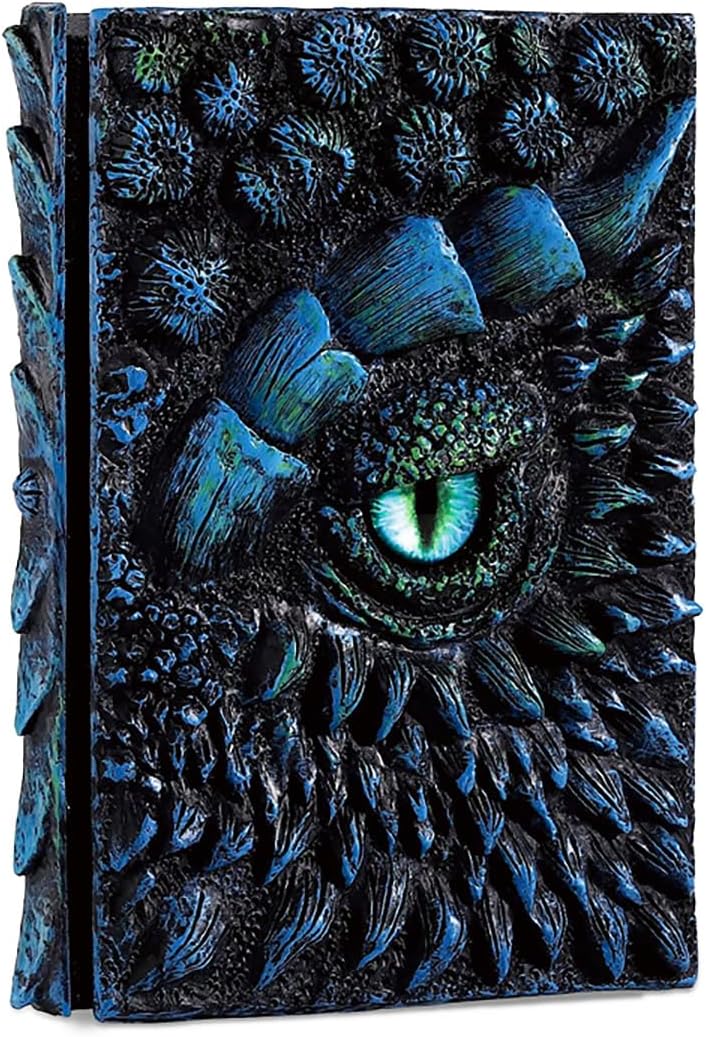 Dragon journal, dragon stuff, 3D relief design, travel dragon eye notebook, Embossed Notepad, sketchbooks, dnd gifts, grimoire, vintage diary for men and Women