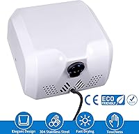 Vista 2 de Goetland El secador de manos comercial del acero inoxidable 1800w automático de alta velocidad embotado pulido