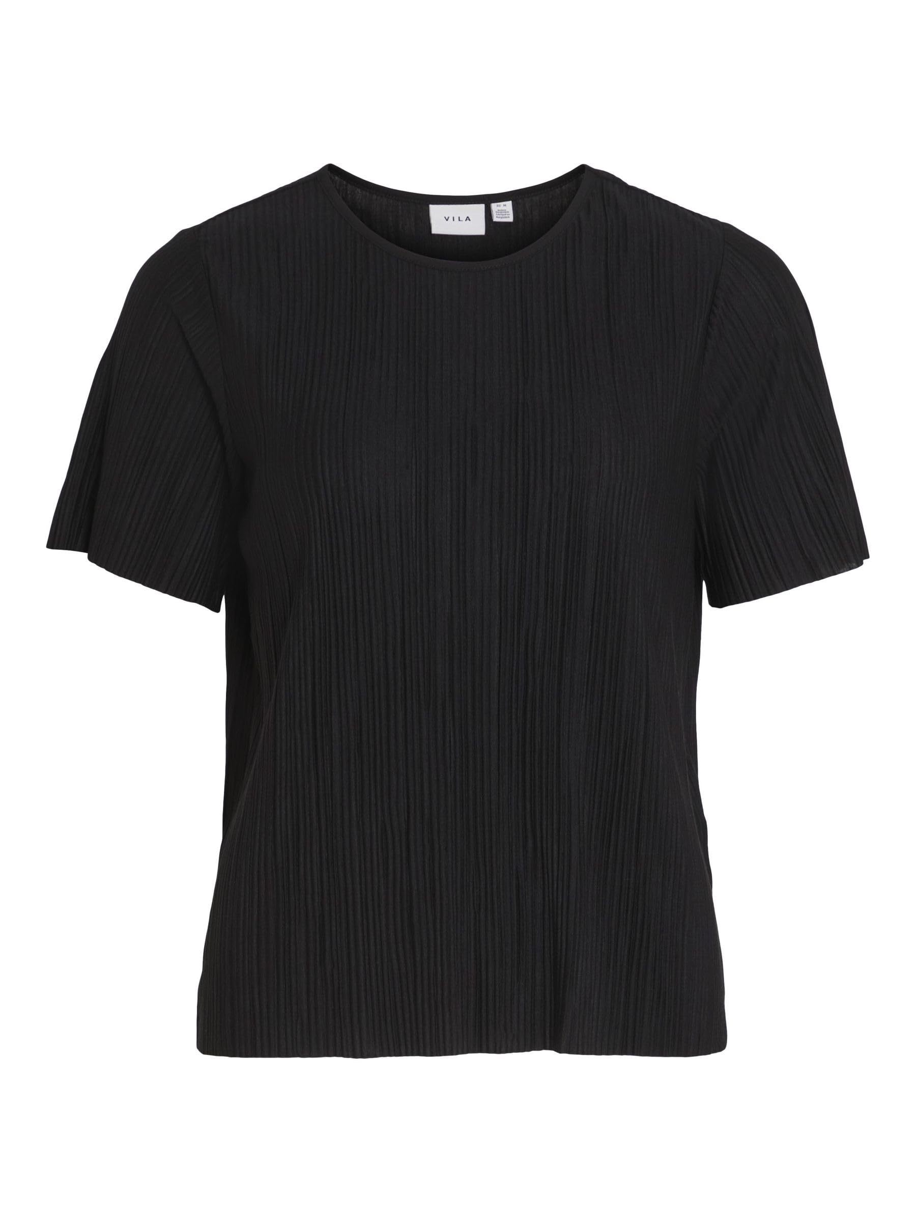 Vila Women's Viplisa O-Neck S/S Top Noos T-Shirt, Black Beauty, M