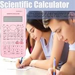 KK-82MS-D Calculatrice scientifique portable avec 240 Fonctions d'ingénierie, Affichage en double ligne,Retour à l'école Fournitures pour les étudiants, enseignants & Professionnels, utilisation de bureau/à domicile (pink)