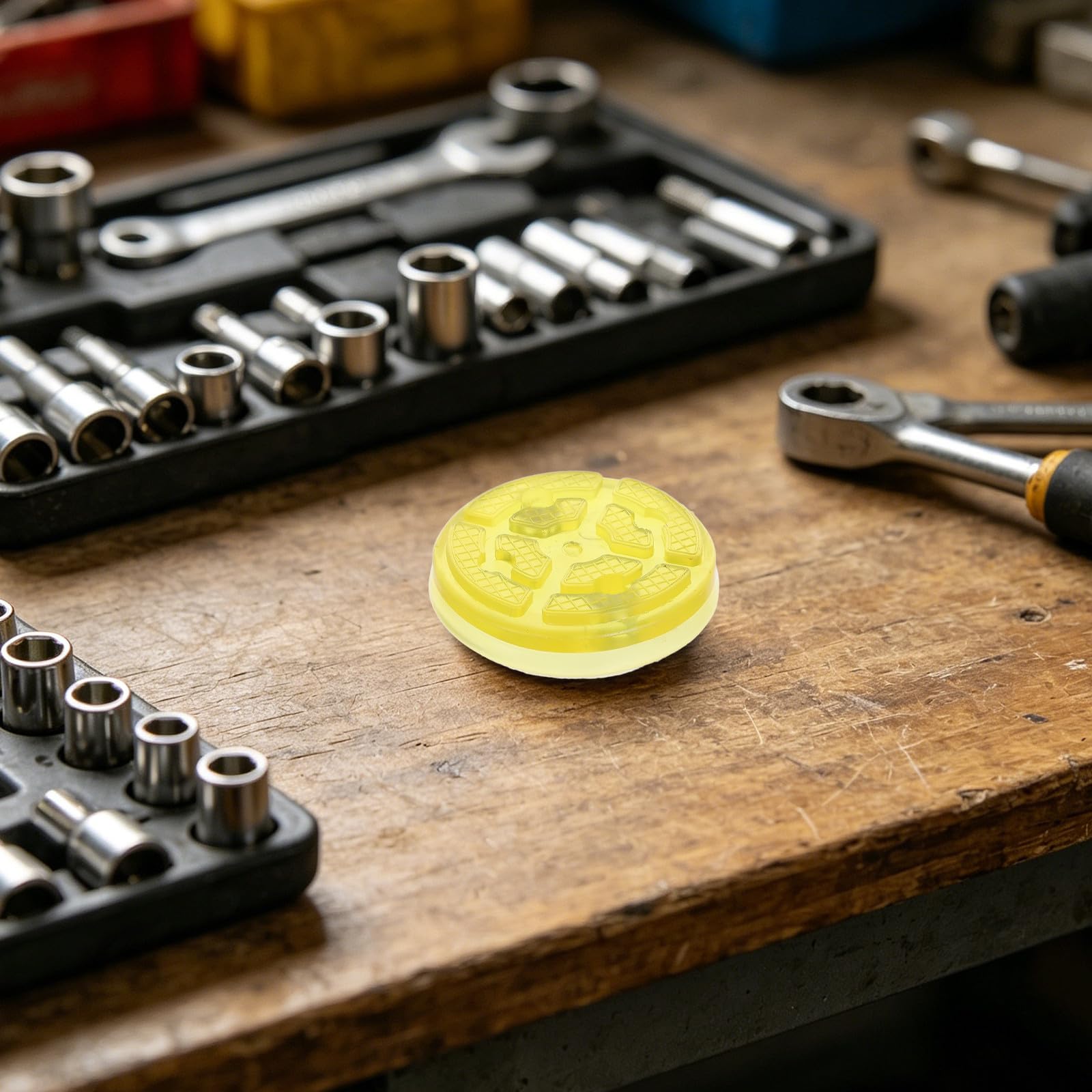 Auto Hebebühnen Gummiauflagen 8 Stück 12x12x2,67cm Gelb Einfache Montage und Schutz für Werkstatt und Fahrzeugwartung