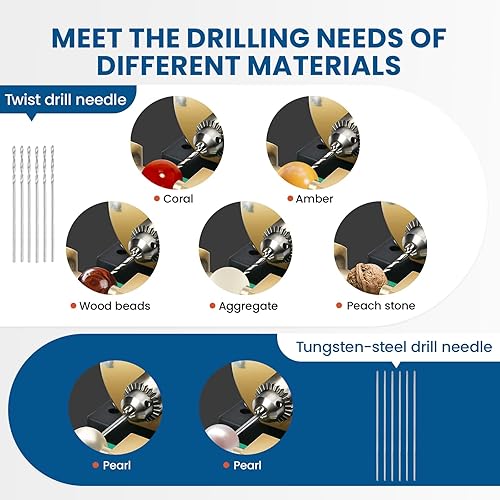 Miniatura 3 de BAOSHISHAN Máquina de perforación de perlas de 680 W, perforadora de coral, máquina de retención de ámbar, máquina pulidora de cuentas, juego
