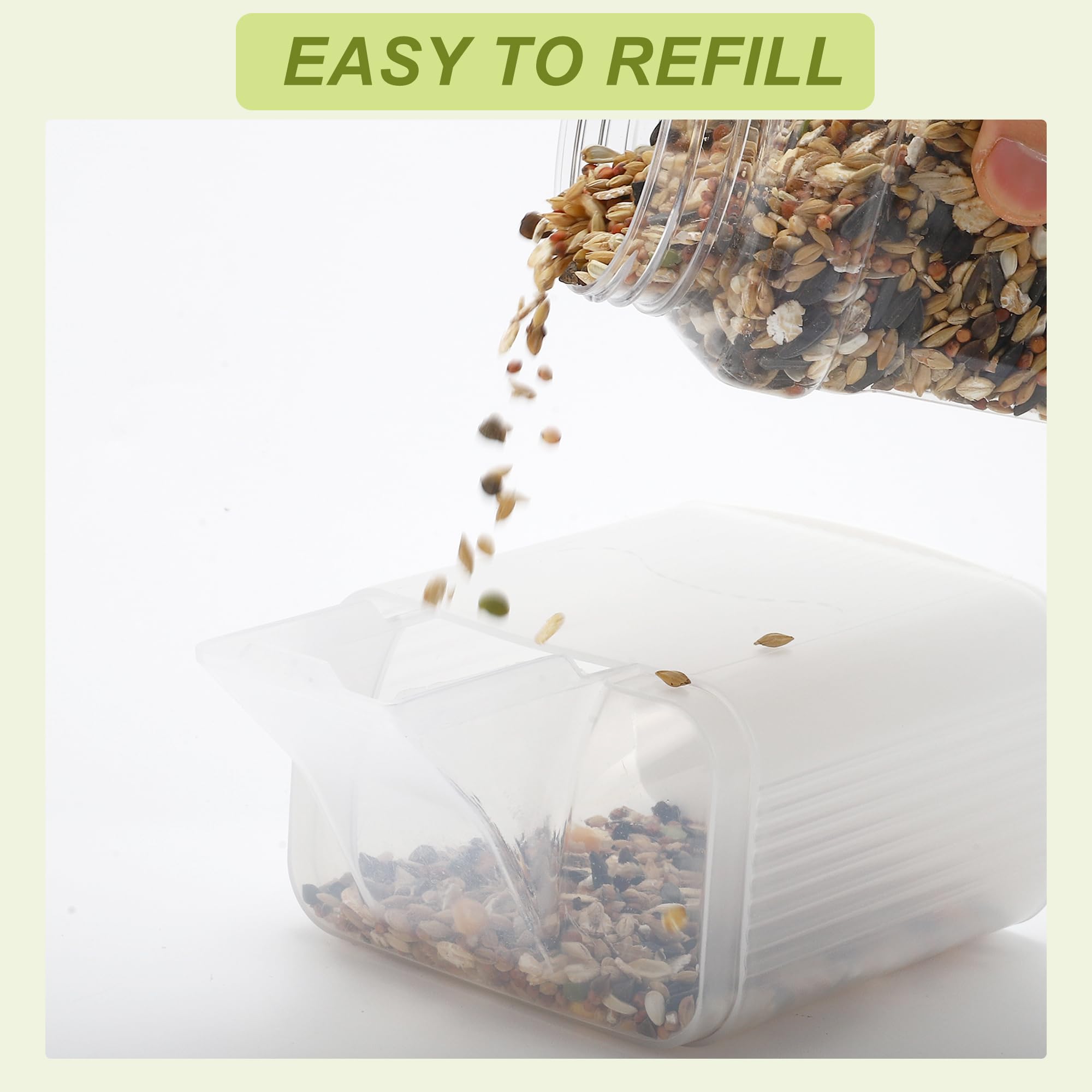 RENEWREVITAL Rabbit Hay Feeder, 35oz Large Capacity, Hanging Automatic Food Dispenser, for Small Animals Guinea Pig Ferret Cage Accessories, Gray