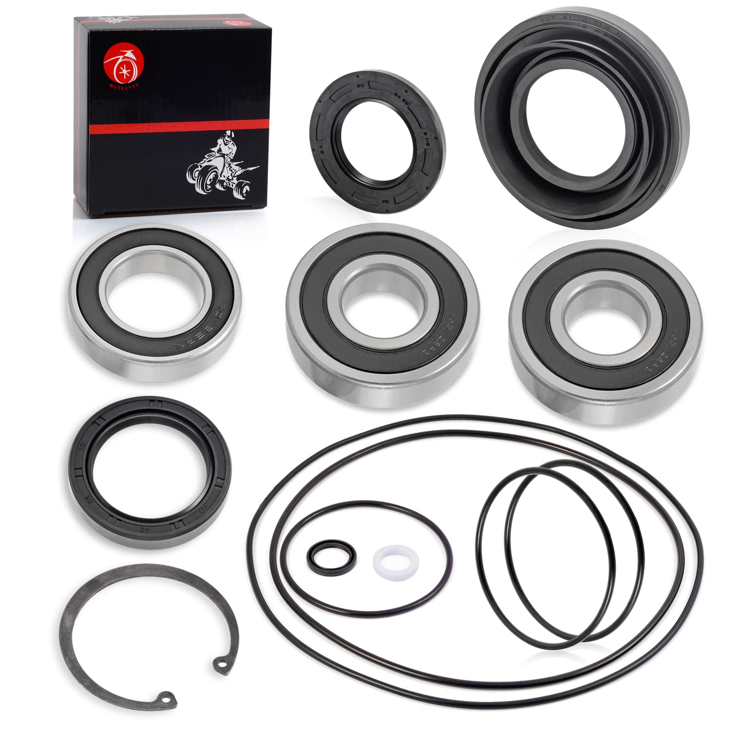 Rear Axle Brake Drum Wheel Seal & Bearing Kit For Honda Rancher, Foreman, Rubicon – Fits 350, 400, 420, 450, 500, 520 Models, Replaces 91255-HA0-681