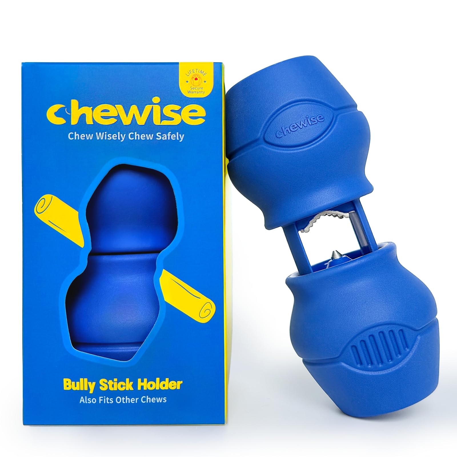 Chewise Bully Stick Holder, Improved Bully Sticks Holder, Ultimate Secure Heavy Duty, BPA-Free Safety Device to Prevent Choking, Fits Various Bully Sticks and Dog Sizes